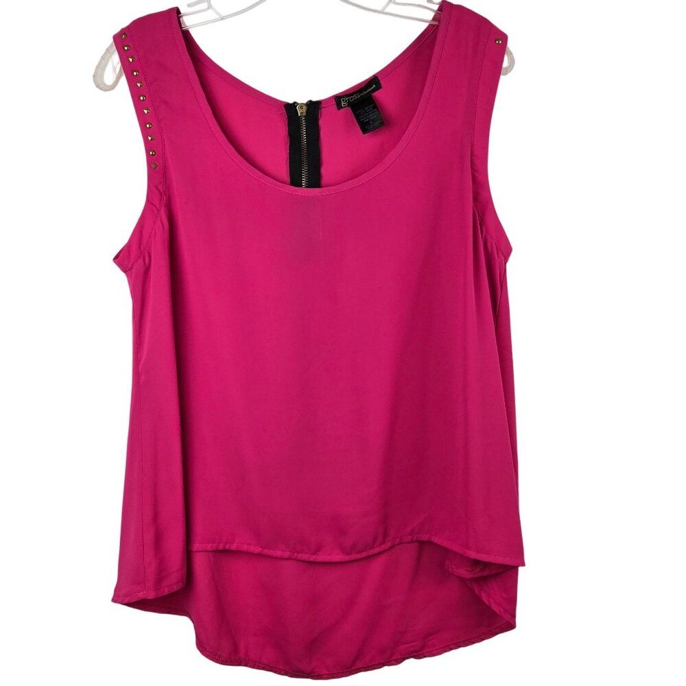 Womens LG Hot‎ Pink Business Casual Modern Chic Elegant Classy Blouse Summer Top